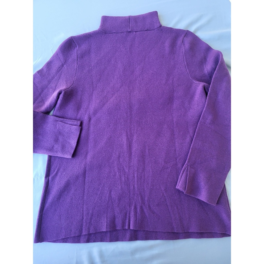 J. Jill Purple Solid Knit Mock Neck Long Sleeve Stretch Pullover Sweater M - Picture 4 of 7
